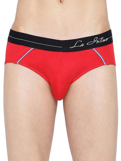 red cotton 95% spandex 5% brief - 20945125 - Very Small Image - 1