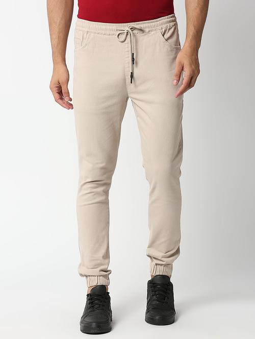 beige cotton chinos casual trousers - 20945222 - Very Small Image - 1