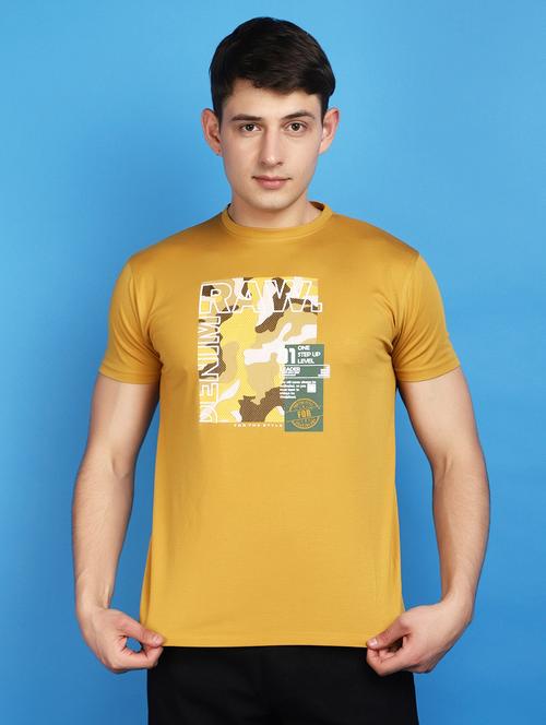 men round neck front printed t-shirt - 20946457 - Very Small Image - 1