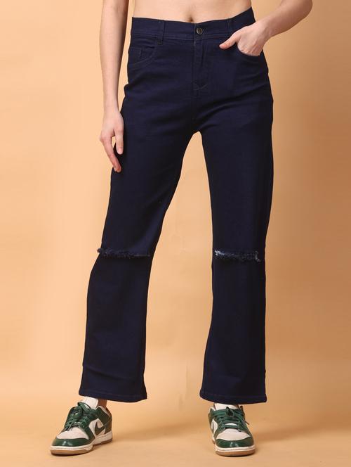 women plain slash knee jeans - 20948272 - Very Small Image - 1