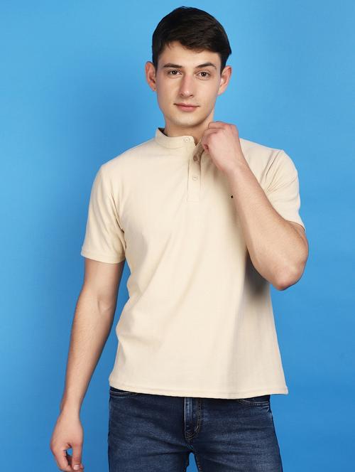 men mandarin neck solid t-shirt - 20948801 - Very Small Image - 1