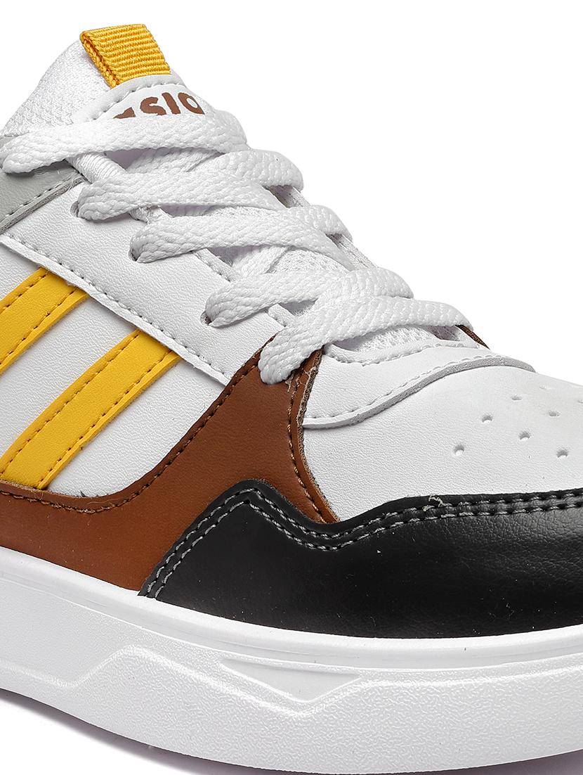 white colourblock detailed lace up sneakers - 20948831 - Standard Image - 5