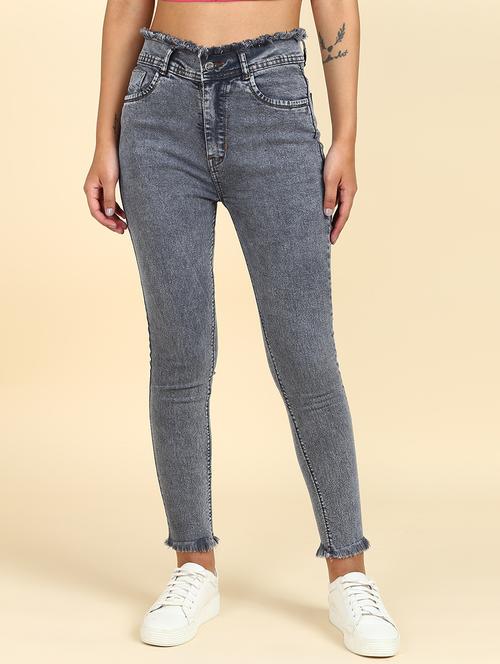 women solid high rise jean - 20949003 - Very Small Image - 1