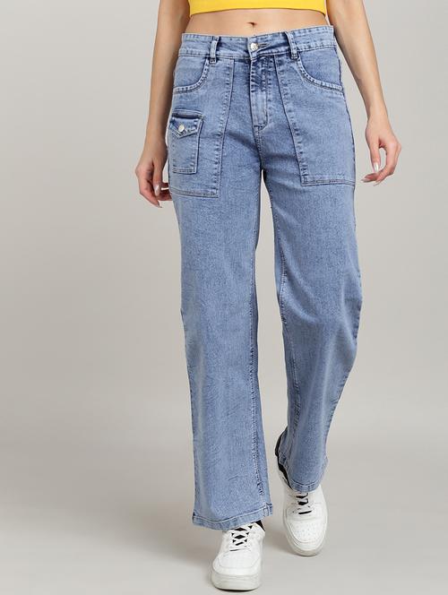 women solid high rise jean - 20949019 - Very Small Image - 1