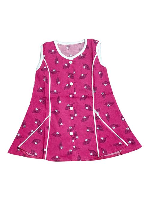 pink printed cotton blend frock - 20949738 - Very Small Image - 1