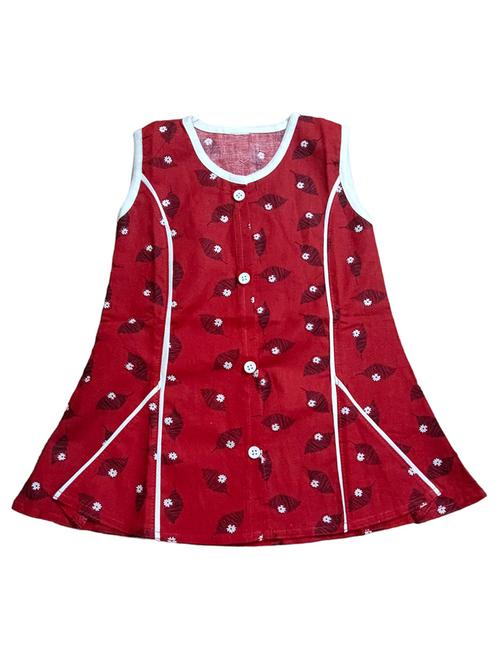 red printed cotton blend frock - 20949739 - Very Small Image - 1