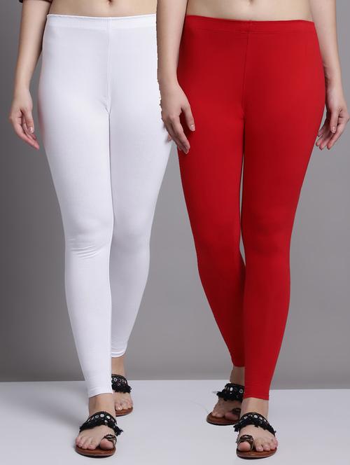 pack of 2 solid cotton leggings - 20950968 - Very Small Image - 1