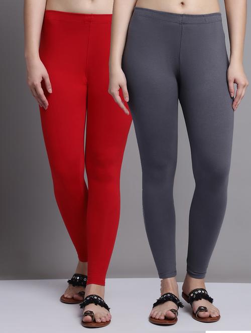 pack of 2 solid cotton leggings - 20950970 - Very Small Image - 1