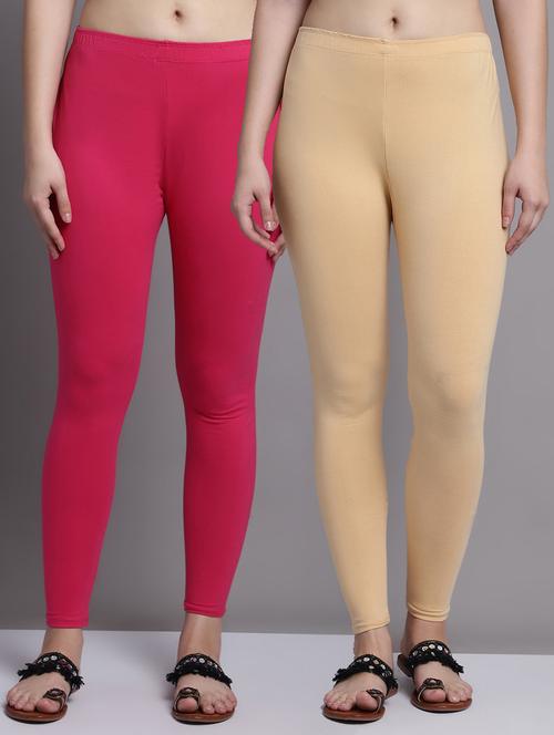 pack of 2 solid cotton leggings - 20950974 - Very Small Image - 1