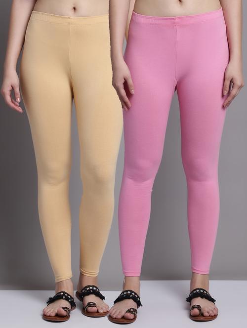 pack of 2 solid cotton leggings - 20950975 - Very Small Image - 1