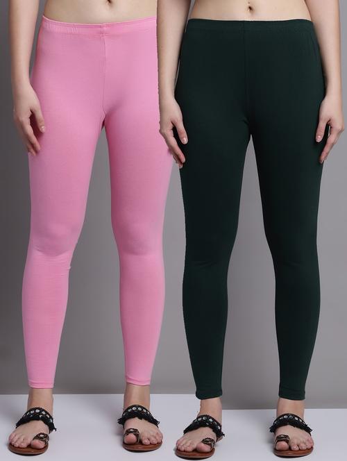 pack of 2 solid cotton leggings - 20950976 - Very Small Image - 1