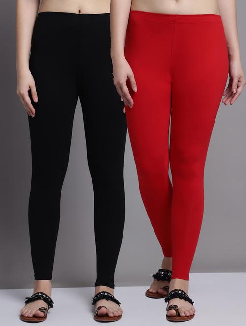 pack of 2 solid cotton leggings - 20950980 - Very Small Image - 1