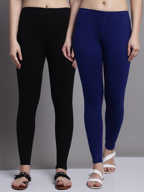 pack of 2 solid cotton leggings - 20950982 - Very Small Image - 1