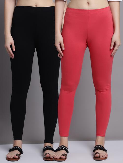pack of 2 solid cotton leggings - 20950987 - Very Small Image - 1