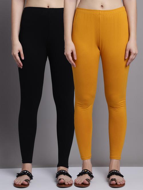 pack of 2 solid cotton leggings - 20950991 - Very Small Image - 1