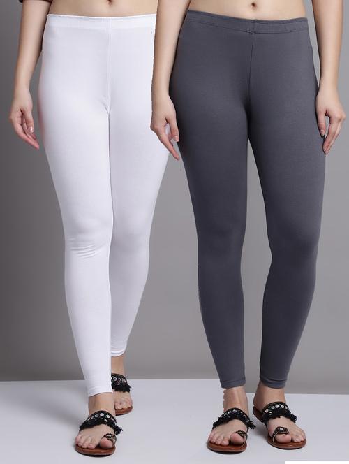 pack of 2 solid cotton leggings - 20950993 - Very Small Image - 1