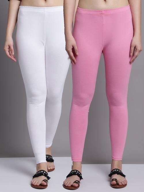 pack of 2 solid cotton leggings - 20950997 - Very Small Image - 1
