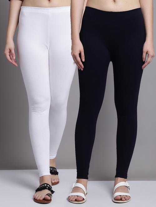 pack of 2 solid cotton leggings - 20951000 - Very Small Image - 1