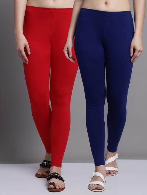 pack of 2 solid cotton leggings - 20951005 - Very Small Image - 1