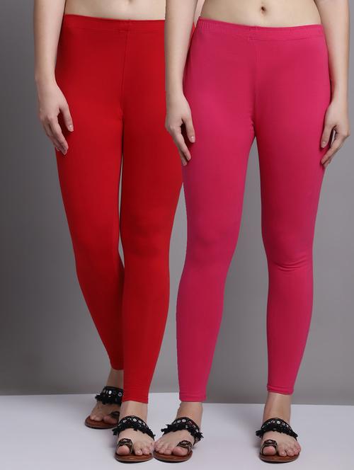 pack of 2 solid cotton leggings - 20951006 - Very Small Image - 1