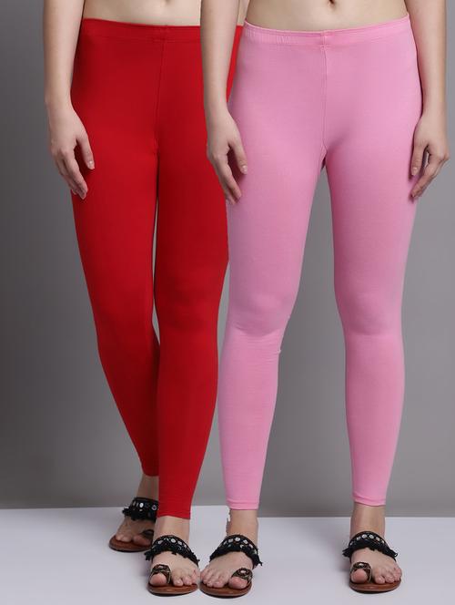 pack of 2 solid cotton leggings - 20951008 - Very Small Image - 1