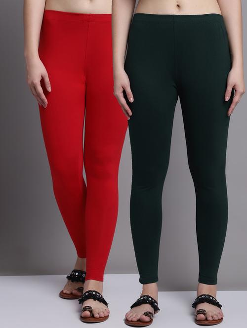 pack of 2 solid cotton leggings - 20951009 - Very Small Image - 1