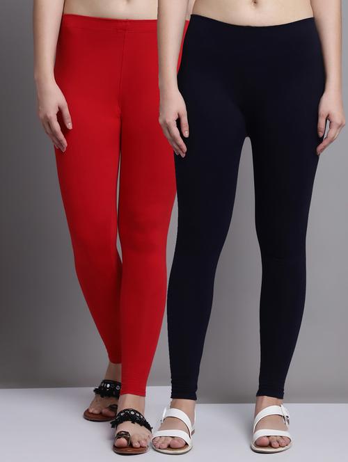 pack of 2 solid cotton leggings - 20951011 - Very Small Image - 1