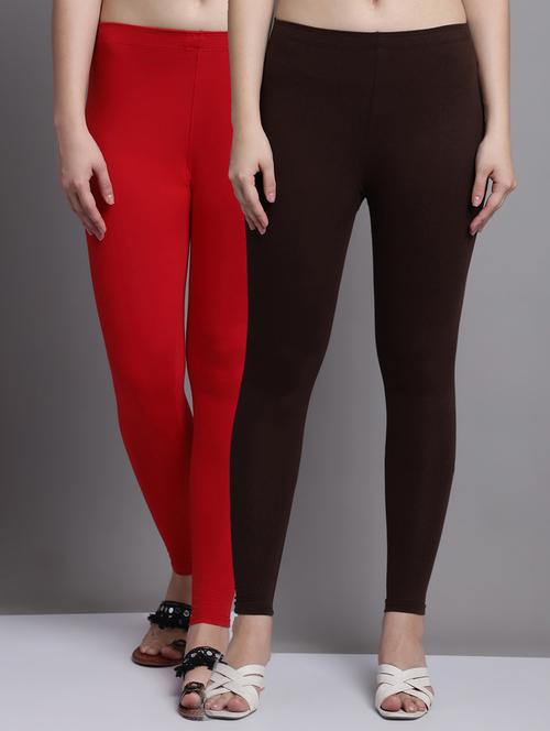 pack of 2 solid cotton leggings - 20951012 - Very Small Image - 1