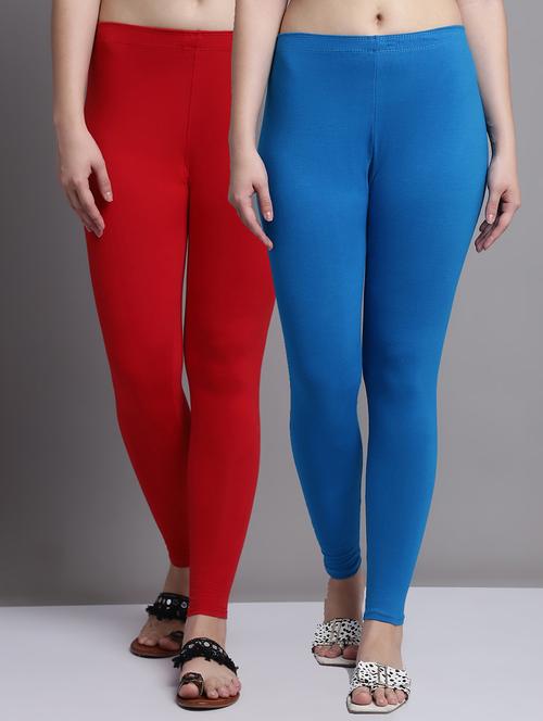 pack of 2 solid cotton leggings - 20951013 - Very Small Image - 1