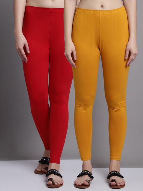 pack of 2 solid cotton leggings - 20951014 - Very Small Image - 1