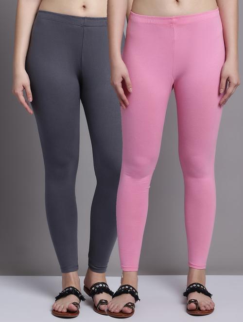 pack of 2 solid multi coloured leggings - 20951018 - Very Small Image - 1