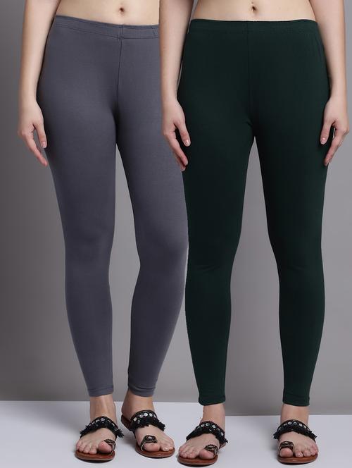 women pack of 2 solid leggings - 20951019 - Very Small Image - 1