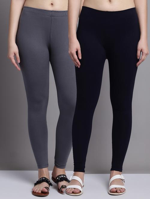 pack of 2 solid multi coloured leggings - 20951022 - Very Small Image - 1