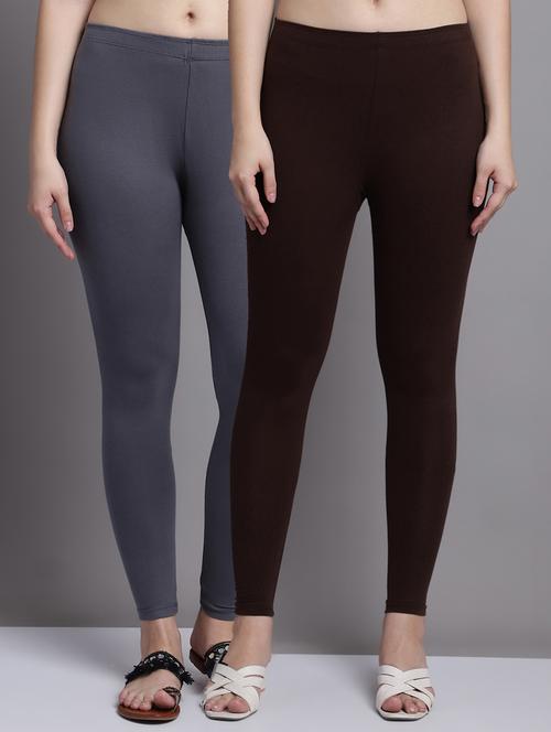 pack of 2 solid multi coloured leggings - 20951023 - Very Small Image - 1