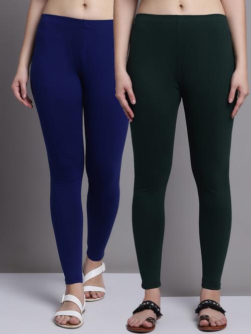 pack of 2 solid multi coloured leggings - 20951029 - Very Small Image - 1