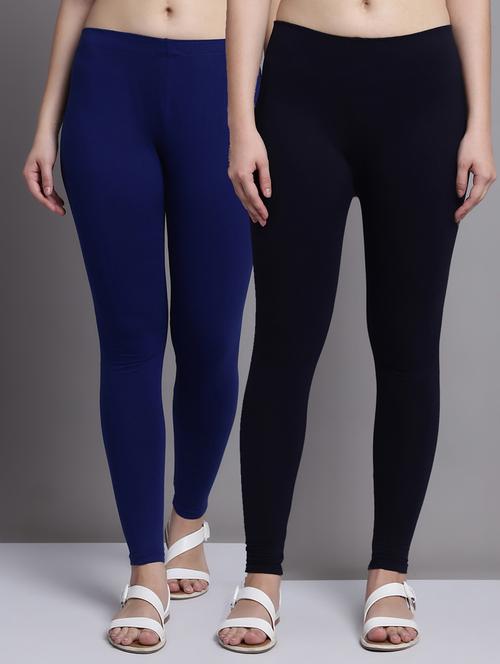 pack of 2 solid multi coloured leggings - 20951032 - Very Small Image - 1