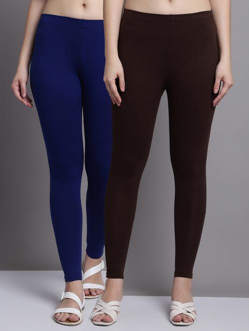 women multicolored set of 2 ankle length leggings - 20951033 - Very Small Image - 1