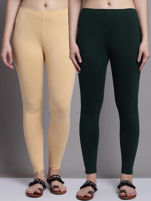 pack of 2 solid multi coloured leggings - 20951046 - Very Small Image - 1