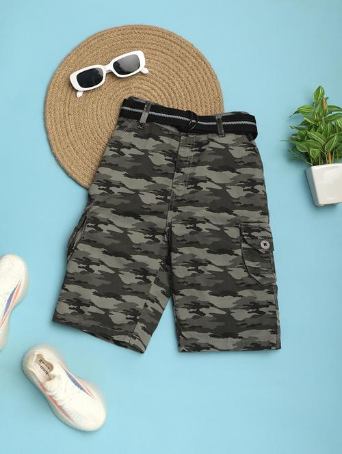 kids grey printed detailed shorts - 20951279 - Very Small Image - 1