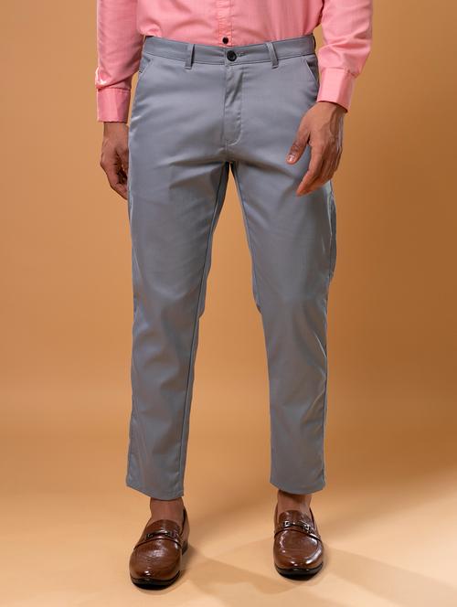 men solid ankle length chinos  - 20957468 - Very Small Image - 1
