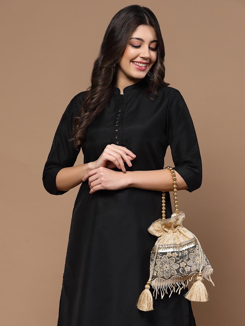 embroidered faux silk regular potli - 20957977 - Standard Image - 5