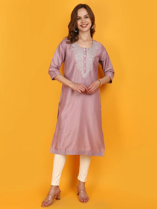 women three quarter sleeve straight kurta - 20958693 - Very Small Image - 1