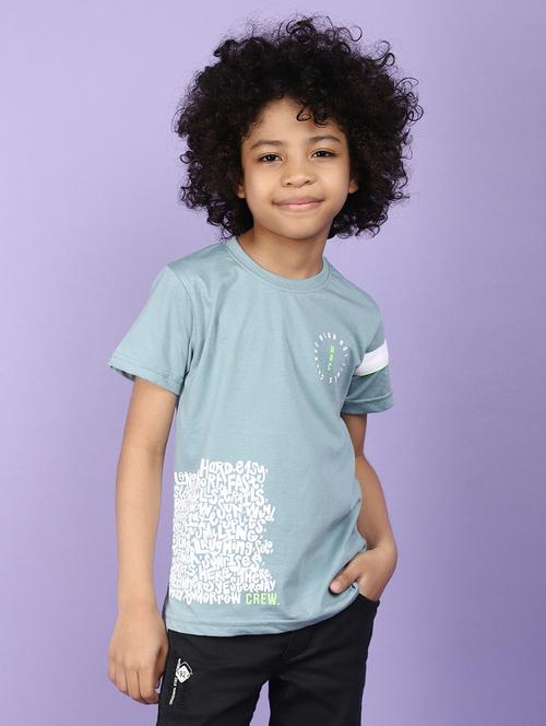 boys round neck typographic regular t-shirt - 20958723 - Very Small Image - 1