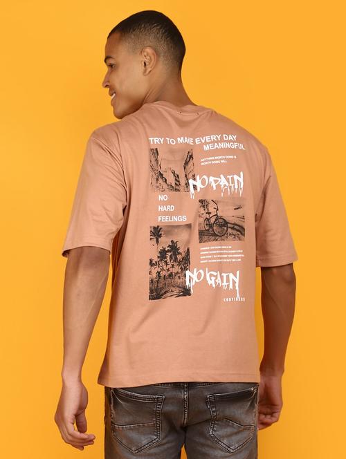 men round neck back printed t-shirt - 20958727 - Very Small Image - 1