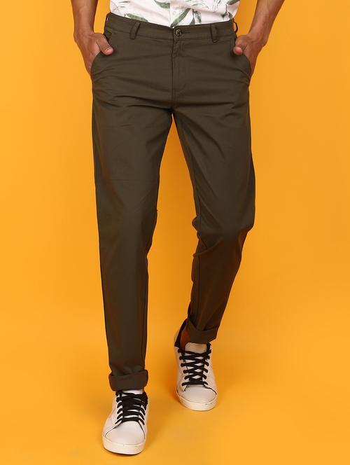 men solid full length chinos  - 20958748 - Very Small Image - 1
