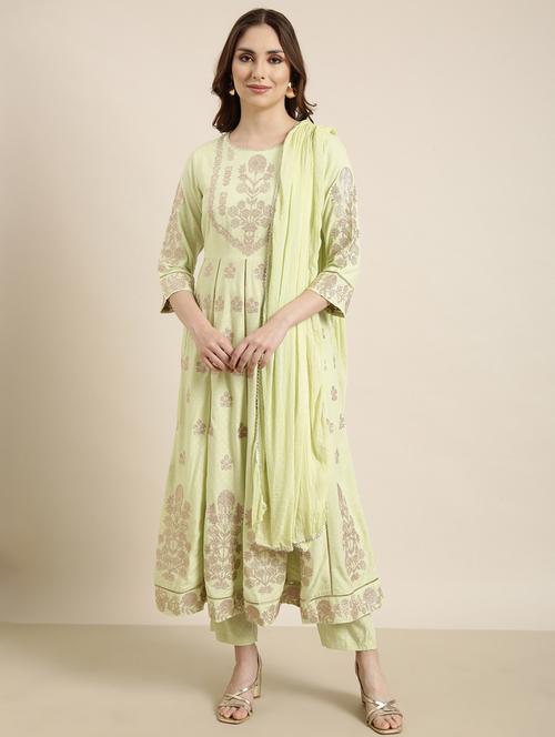 women printed kurta pant set with dupatta - 20961130 - Very Small Image - 1