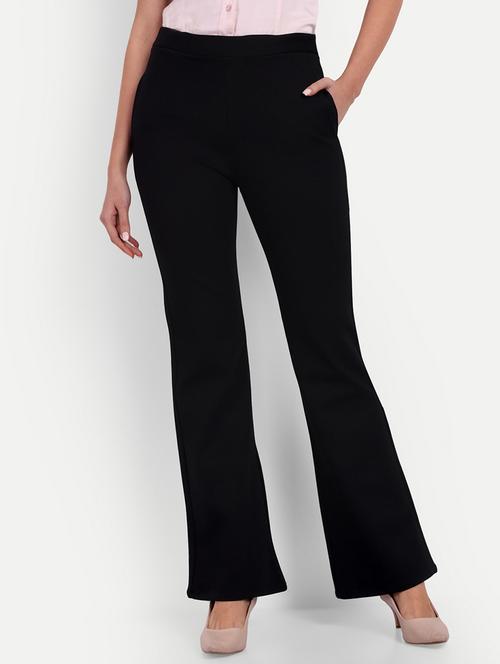 women solid high rise bootcut trouser - 20961534 - Very Small Image - 1