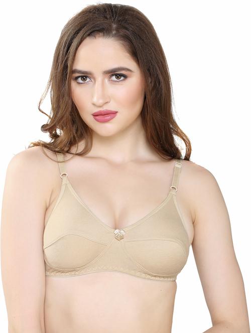 beige cotton blend regular bra - 20961625 - Very Small Image - 1