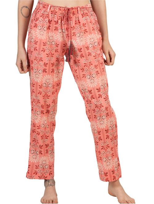peach florals printed pajama - 20961726 - Very Small Image - 1