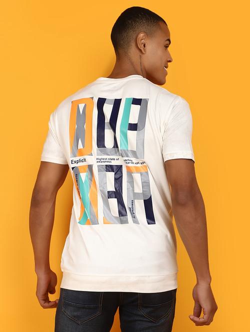 men round neck back printed t-shirt - 20962368 - Very Small Image - 1